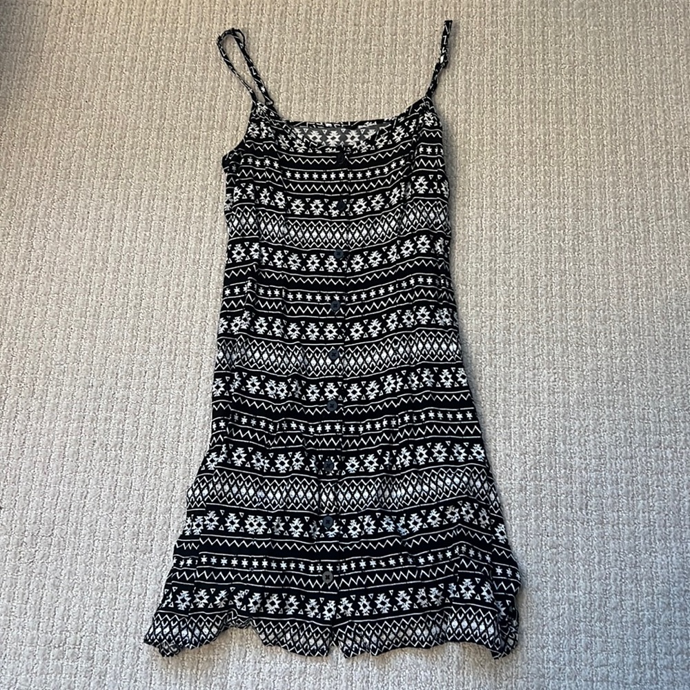 Small Black and white Aztec patterned mini dress American Eagle